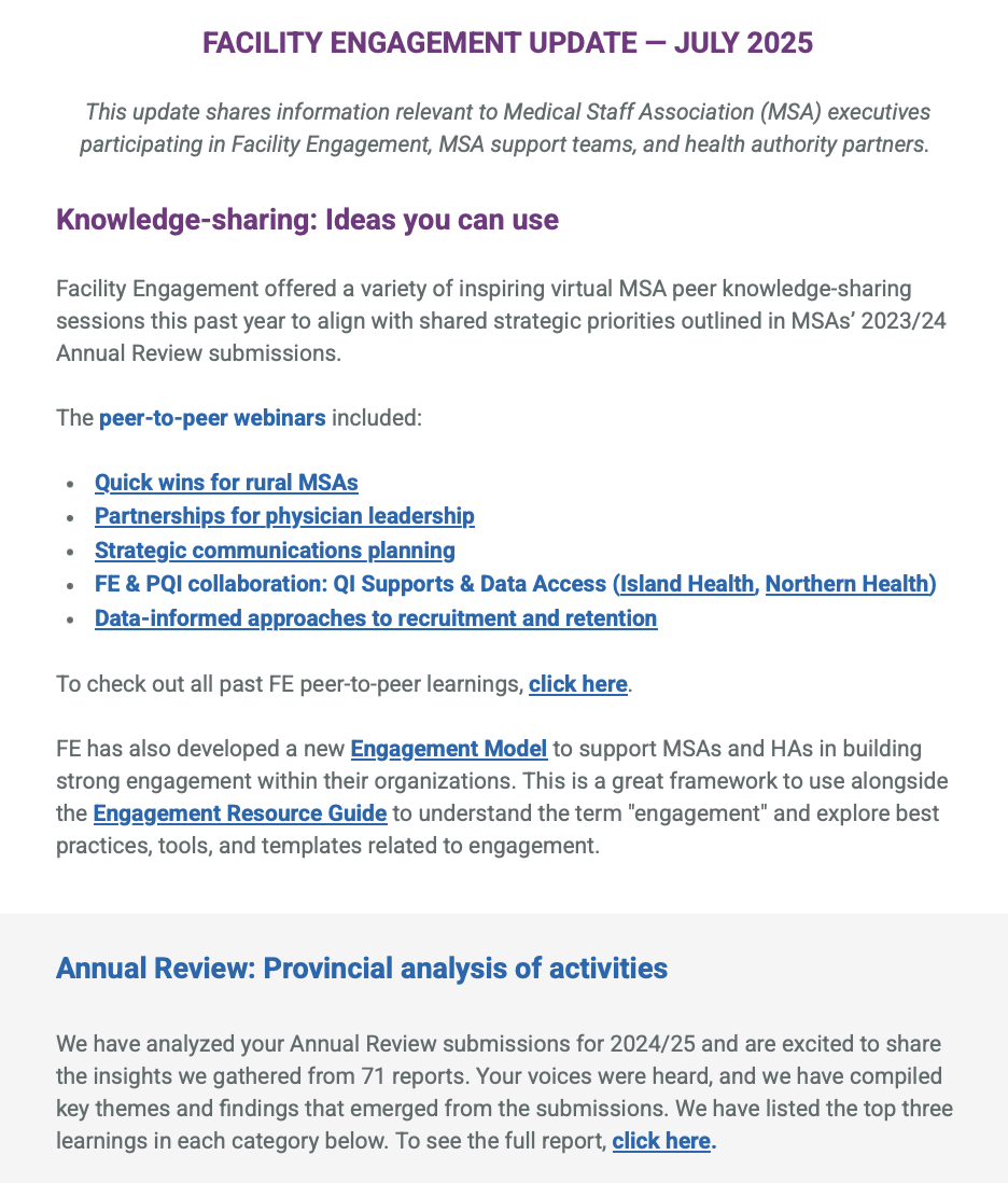 July 2025 FE Knowledge Sharing newsletter image