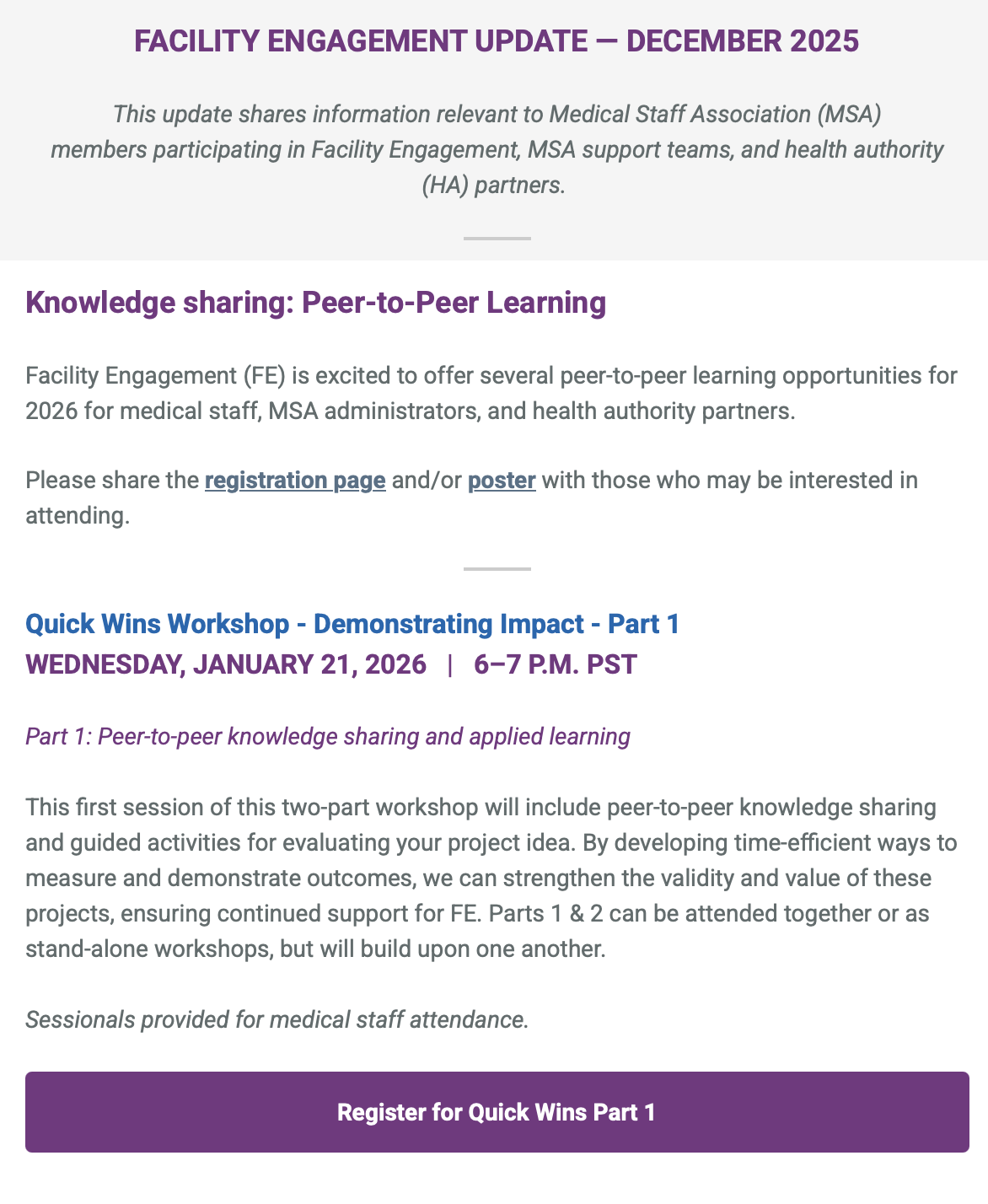 Screenshot of December 2025 news